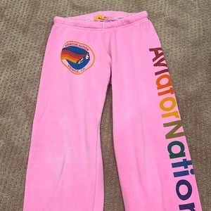 COPY - I’m selling these adorable pink Aviator Nation Sweatpants!!! They are a …